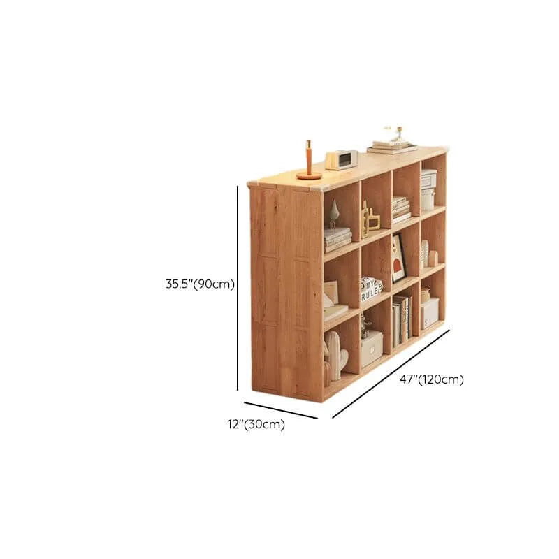 Modular Natural Pine Bookshelf – Modern Open Shelving Organizer Dimensions