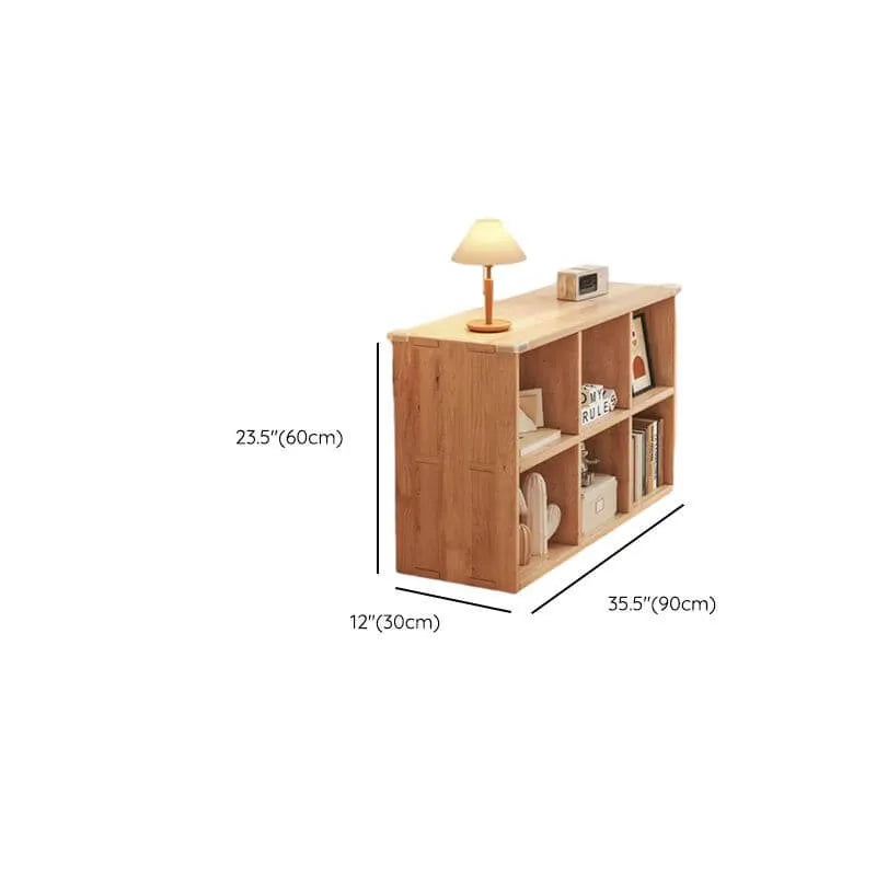 Modular Natural Pine Bookshelf – Modern Open Shelving Organizer Dimensions
