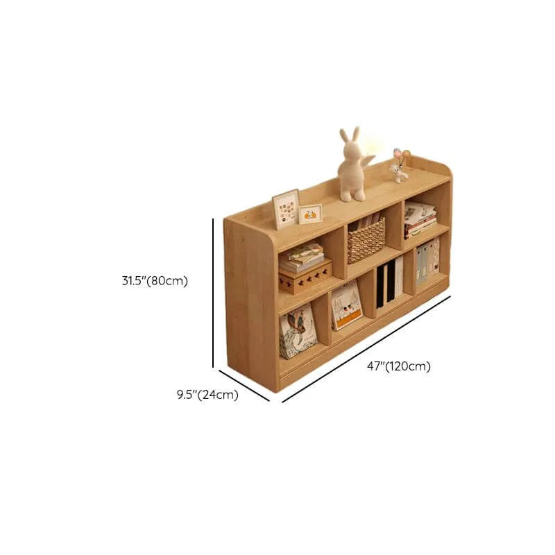 Modular Natural Pine Bookshelf – Modern Open Shelving Organizer Dimensions