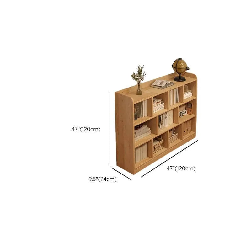 Modular Natural Pine Bookshelf – Modern Open Shelving Organizer Dimensions