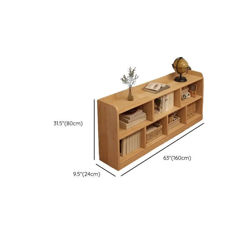 Modular Natural Pine Bookshelf – Modern Open Shelving Organizer Dimensions