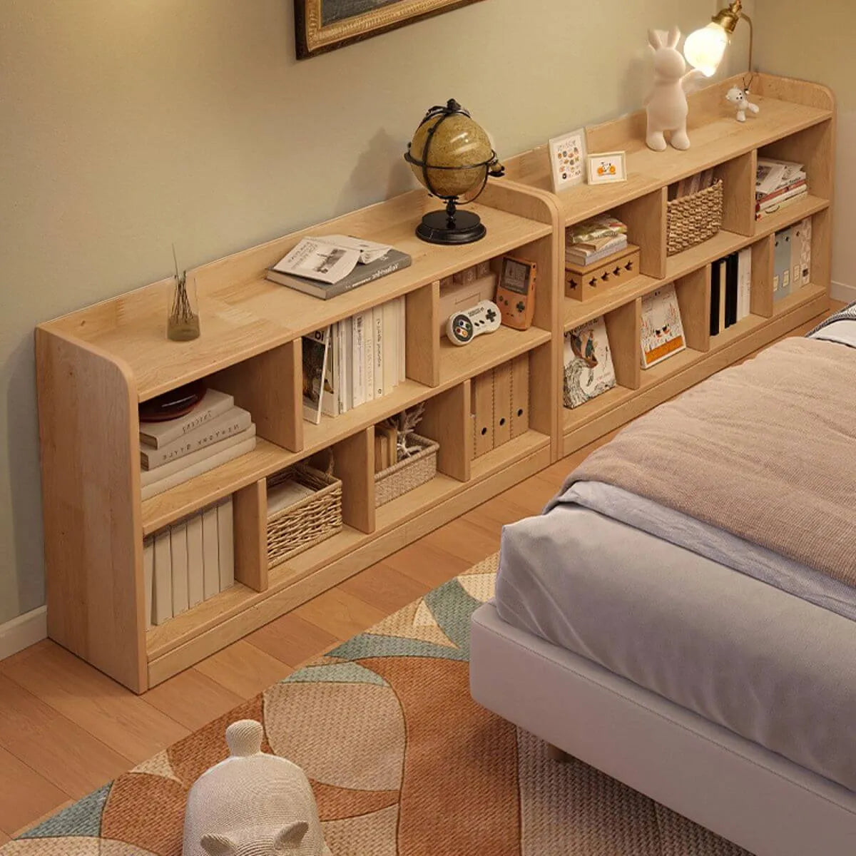 Modular Natural Pine Bookshelf – Modern Open Shelving Organizer Main Product Image Imagen principal del producto