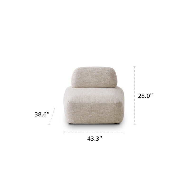 Modular Pebble Sofa with Movable Backs for Flexible Living Spaces Dimensions