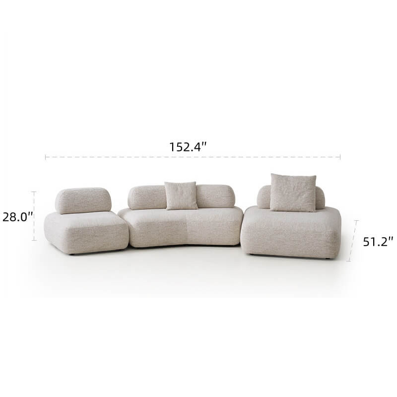 Modular Pebble Sofa with Movable Backs for Flexible Living Spaces Dimensions Main image