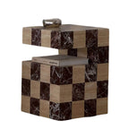Modular Travertine & Marble Coffee Table System with Checkerboard Craftsmanship