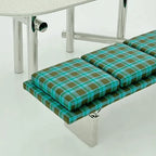 Modular Upholstered Bench with Geometric Metal Base for Modern Interiors