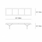 Modular Upholstered Bench with Geometric Metal Base for Modern Interiors Dimensions