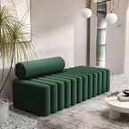 Modular Velvet Armless Sofa – Modern Solid & Patchwork Design
