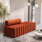 Modular Velvet Armless Sofa – Modern Solid & Patchwork Design