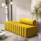 Modular Velvet Armless Sofa – Modern Solid & Patchwork Design
