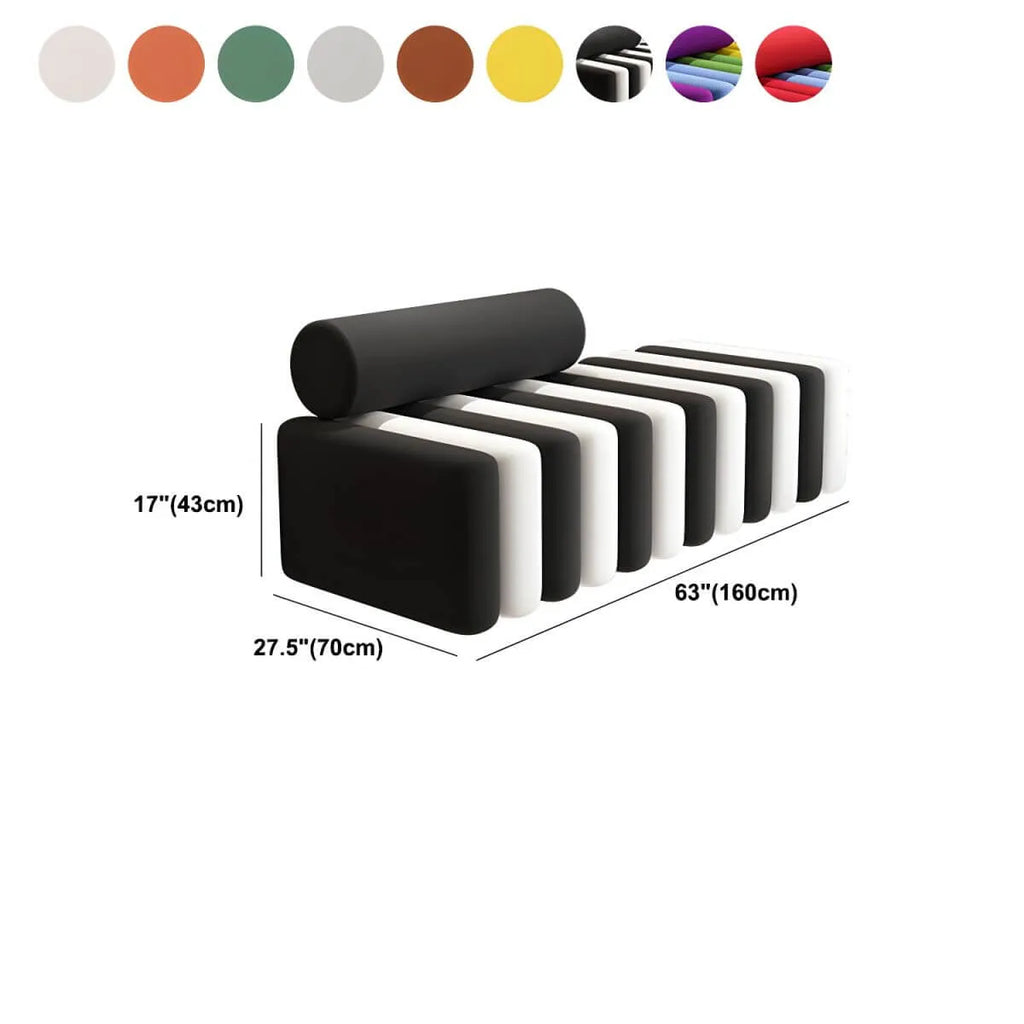Modular Velvet Armless Sofa – Modern Solid & Patchwork Design Dimensions