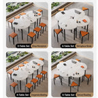 Modular White Conference Table Series with Crescent Units and Slim Legs