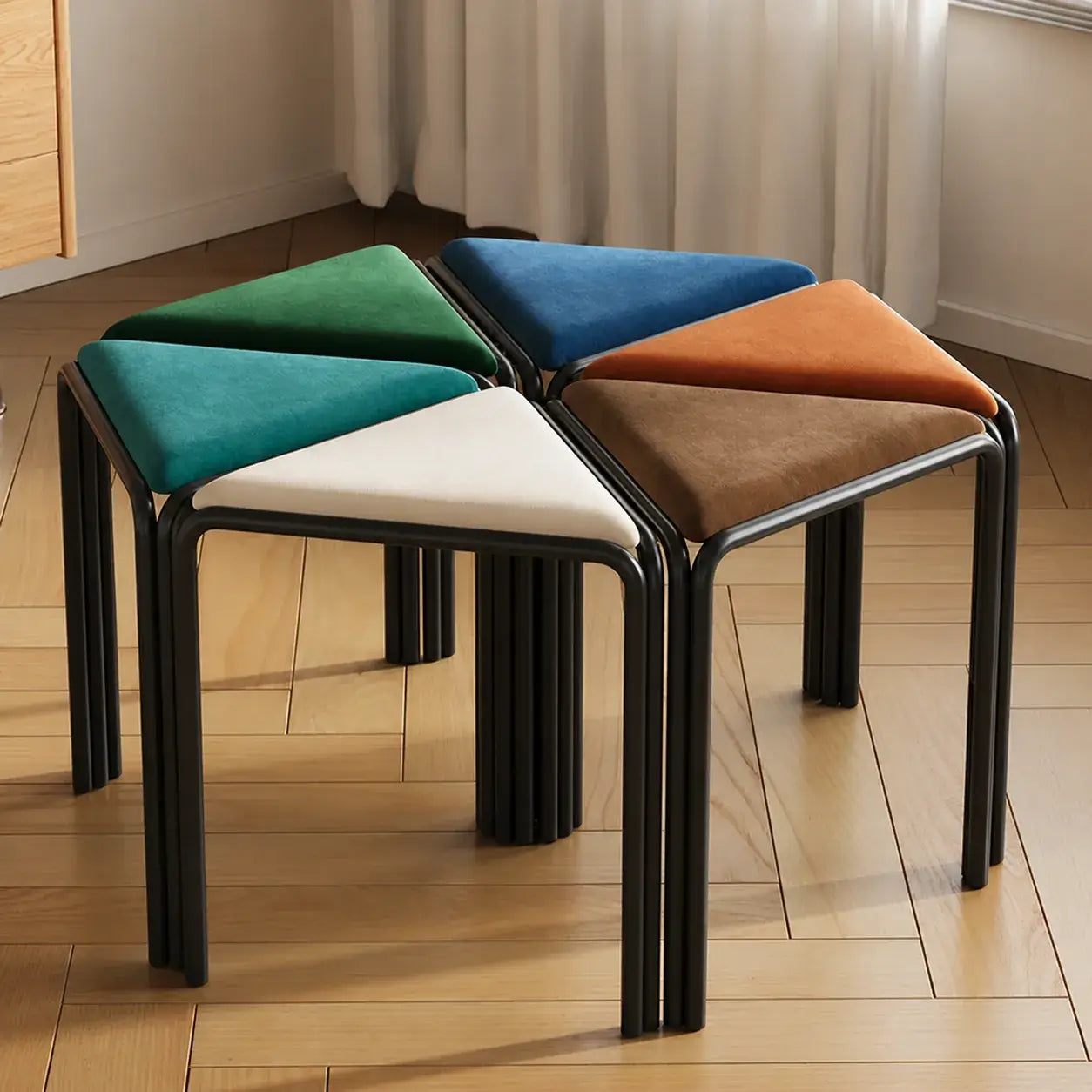 Modular White Conference Table Series with Crescent Units and Slim Legs