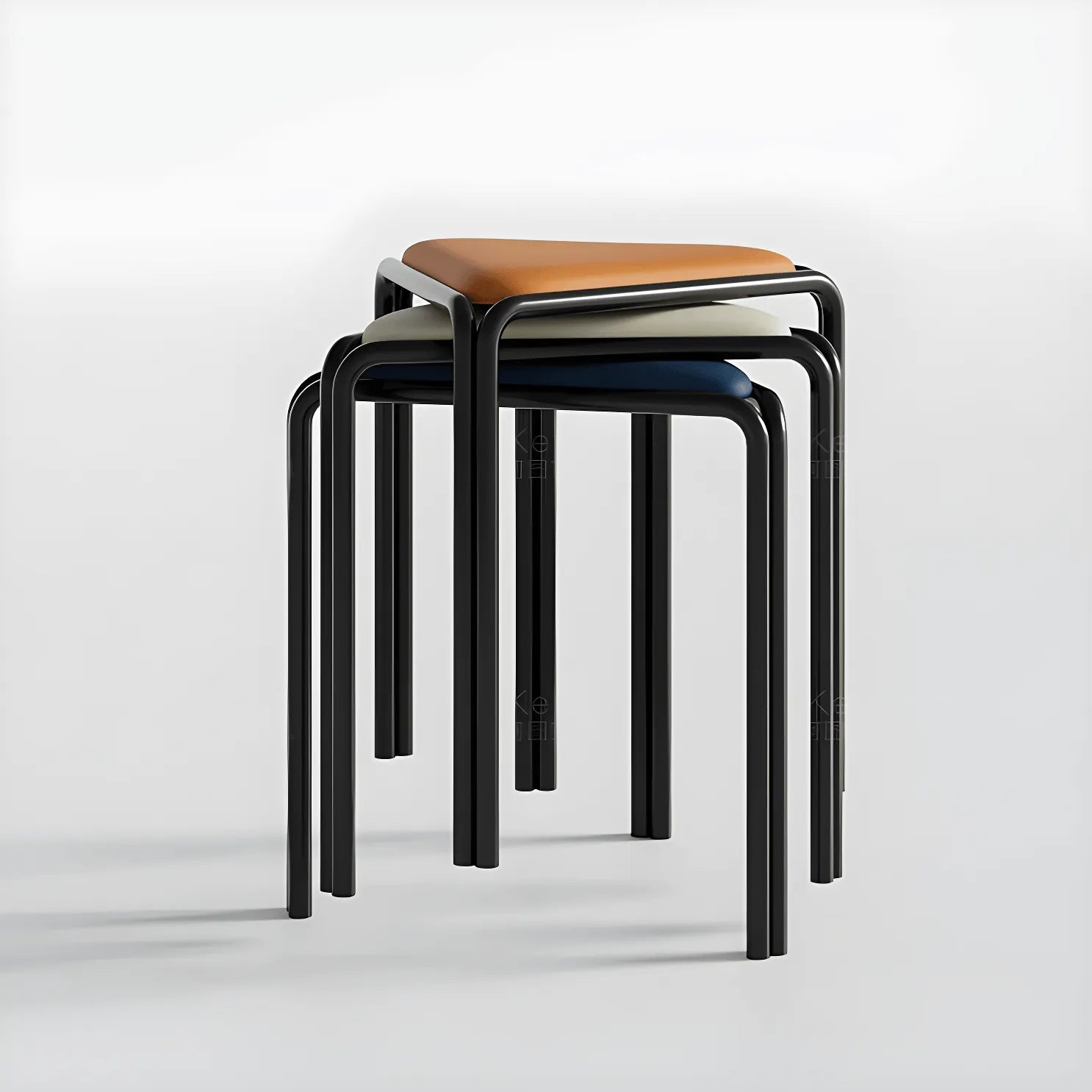 Modular White Conference Table Series with Crescent Units and Slim Legs