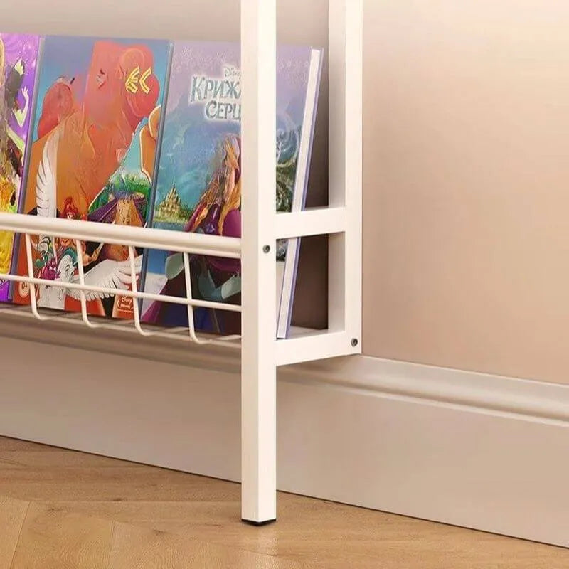 Modular White Metal Bookshelf – Modern Vertical Shelving System