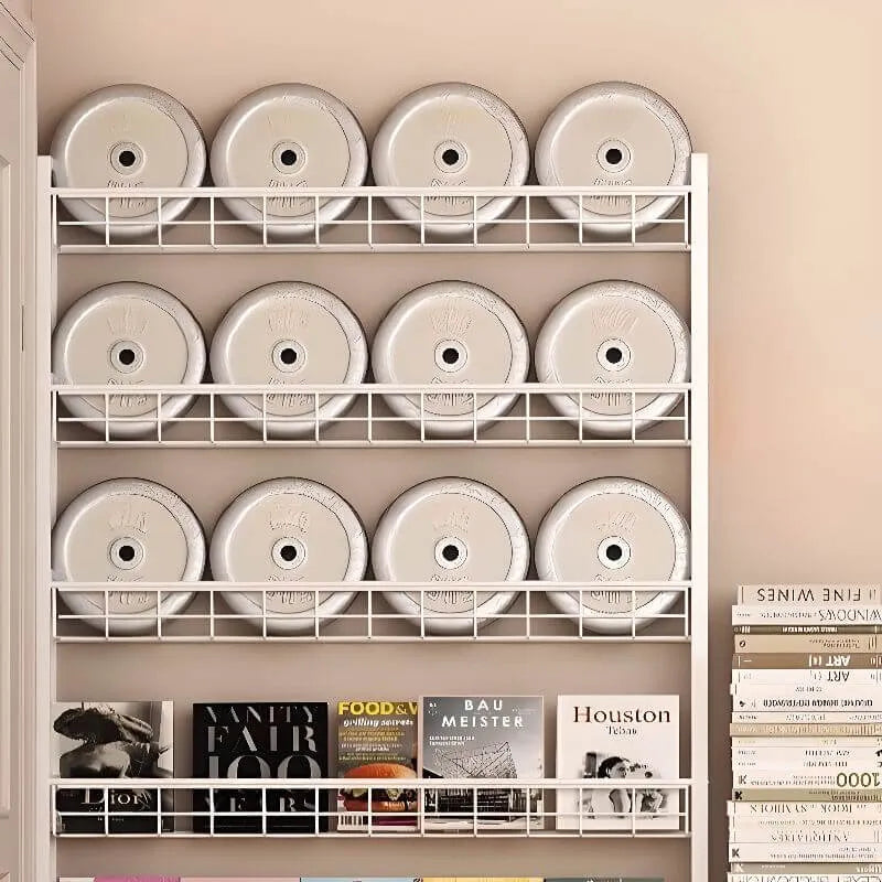 Modular White Metal Bookshelf – Modern Vertical Shelving System