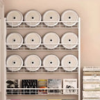 Modular White Metal Bookshelf – Modern Vertical Shelving System