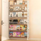 Modular White Metal Bookshelf – Modern Vertical Shelving System