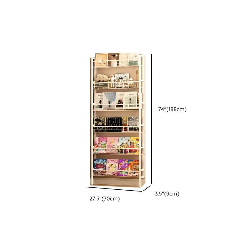 Modular White Metal Bookshelf – Modern Vertical Shelving System Dimensions