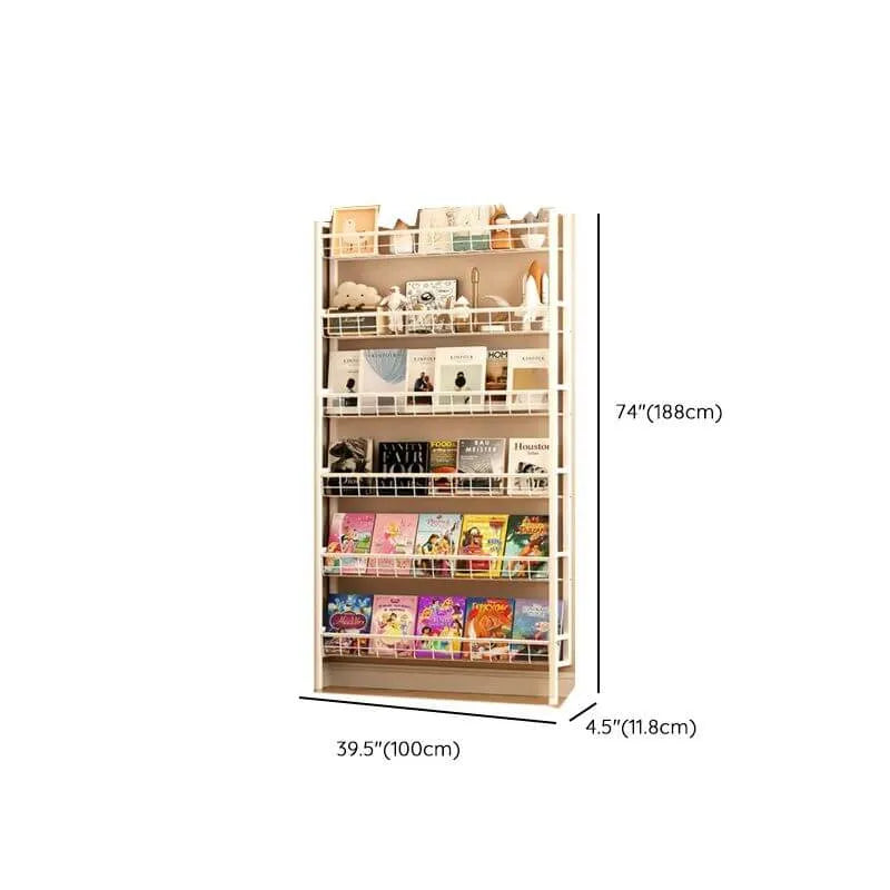 Modular White Metal Bookshelf – Modern Vertical Shelving System Dimensions