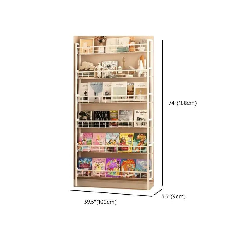 Modular White Metal Bookshelf – Modern Vertical Shelving System Dimensions