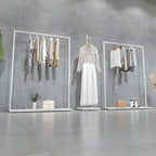 Modular White Metal Hall Tree with Open Shelving & Coat Hooks