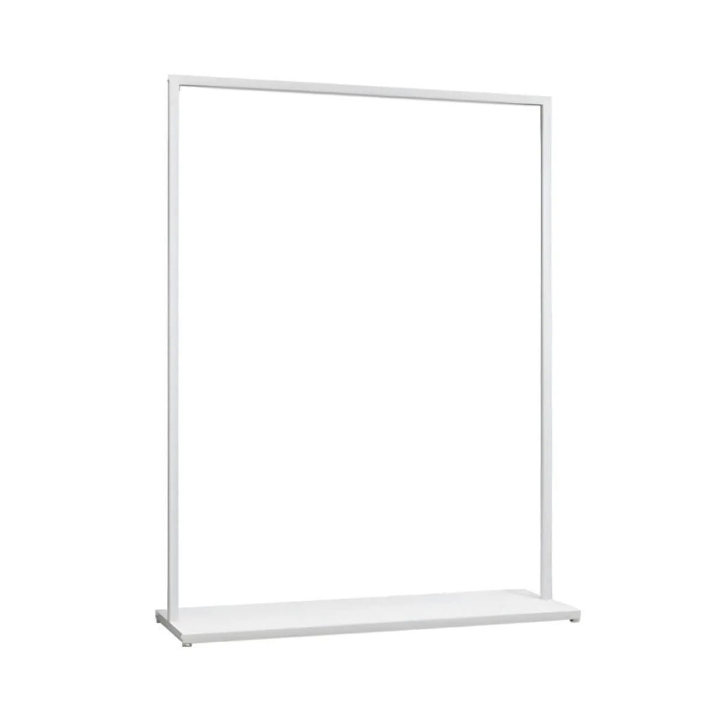 Modular White Metal Hall Tree with Open Shelving & Coat Hooks