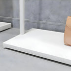 Modular White Metal Hall Tree with Open Shelving & Coat Hooks