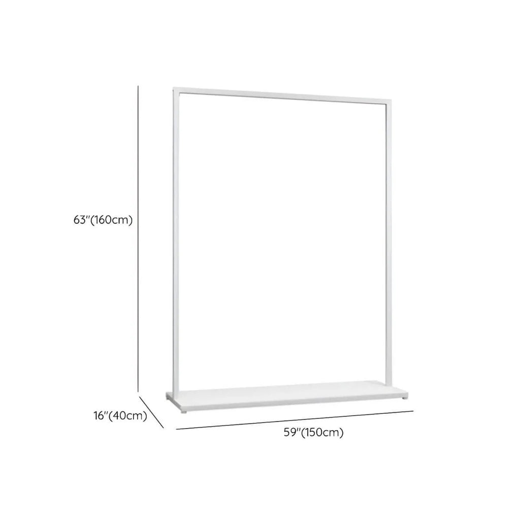 Modular White Metal Hall Tree with Open Shelving & Coat Hooks Dimensions