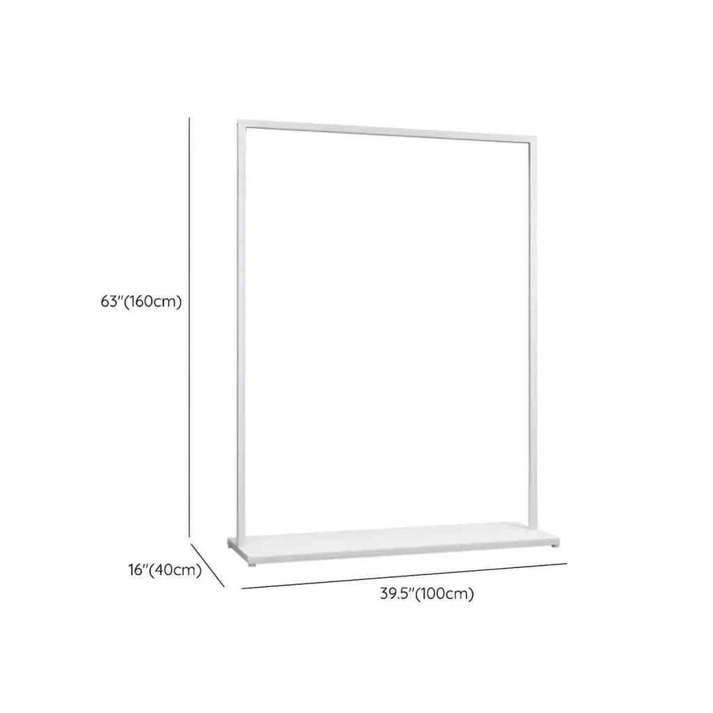 Modular White Metal Hall Tree with Open Shelving & Coat Hooks Dimensions