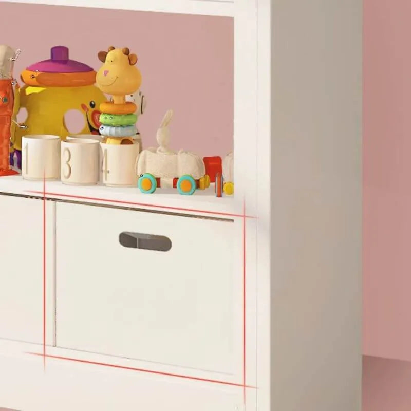 Modular White Steel Bookcase with Open Back Design