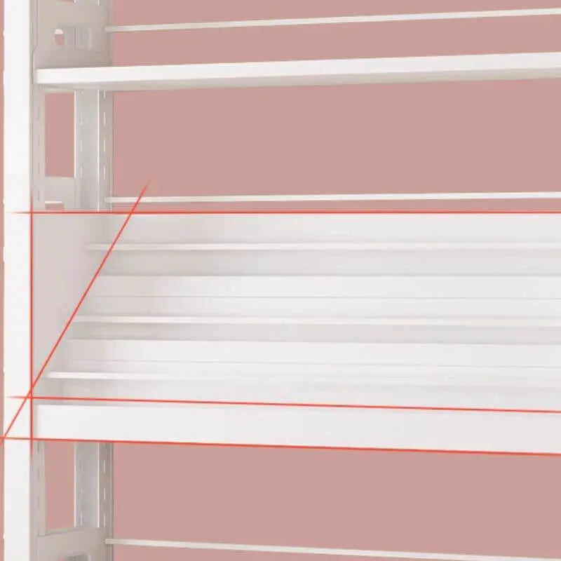 Modular White Steel Bookcase with Open Back Design