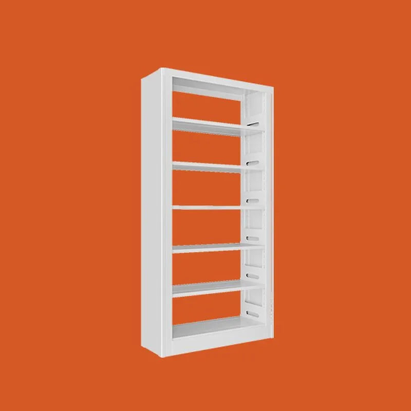 Modular White Steel Bookcase with Open Back Design