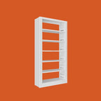 Modular White Steel Bookcase with Open Back Design