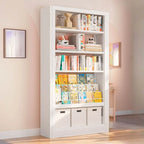 Modular White Steel Bookcase with Open Back Design