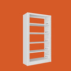 Modular White Steel Bookcase with Open Back Design