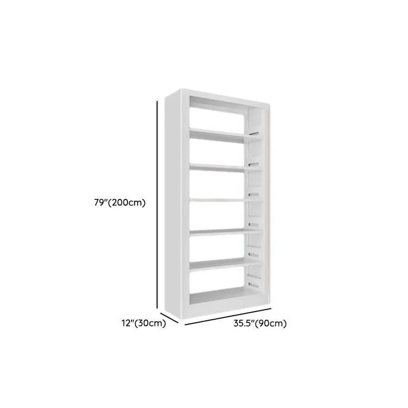 Modular White Steel Bookcase with Open Back Design Dimensions