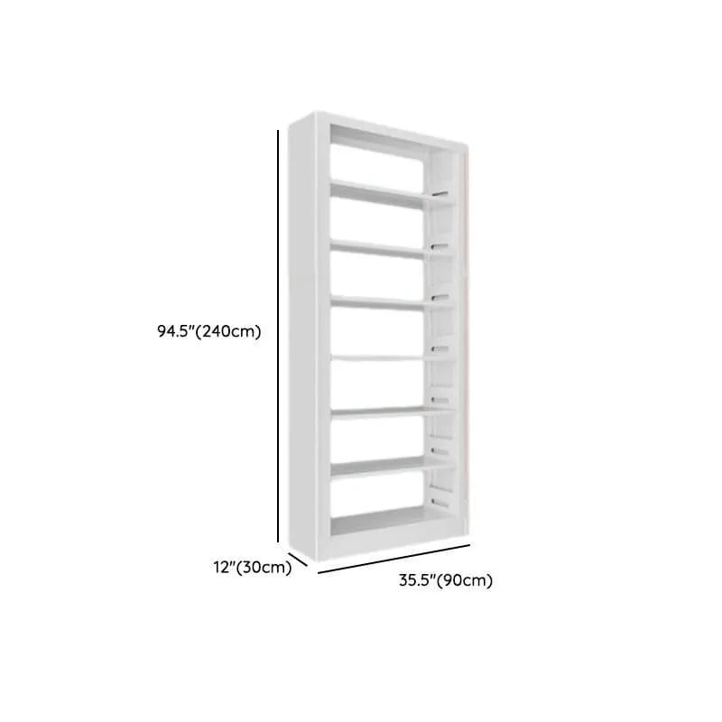 Modular White Steel Bookcase with Open Back Design Dimensions