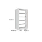 Modular White Steel Bookcase with Open Back Design Dimensions