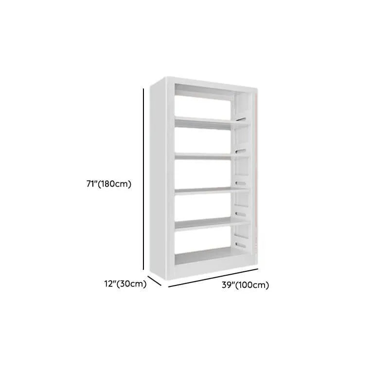 Modular White Steel Bookcase with Open Back Design Dimensions