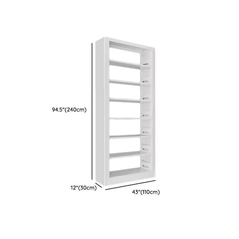 Modular White Steel Bookcase with Open Back Design Dimensions