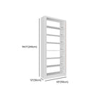Modular White Steel Bookcase with Open Back Design Dimensions
