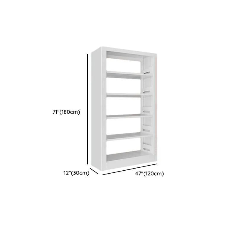 Modular White Steel Bookcase with Open Back Design Dimensions