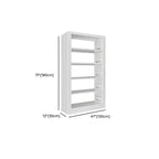 Modular White Steel Bookcase with Open Back Design Dimensions