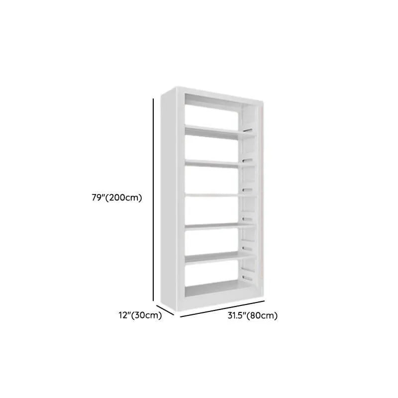 Modular White Steel Bookcase with Open Back Design Dimensions