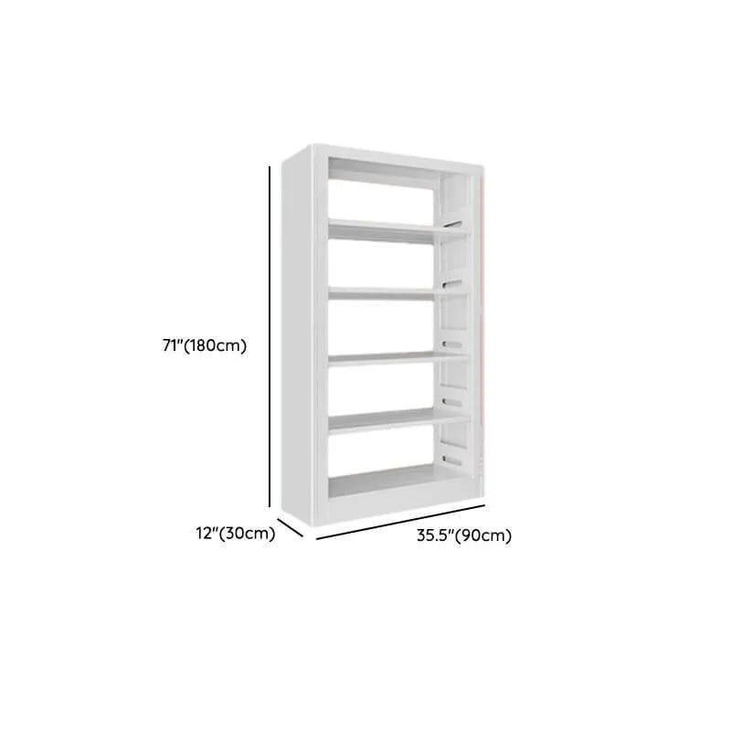 Modular White Steel Bookcase with Open Back Design Dimensions