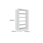 Modular White Steel Bookcase with Open Back Design Dimensions