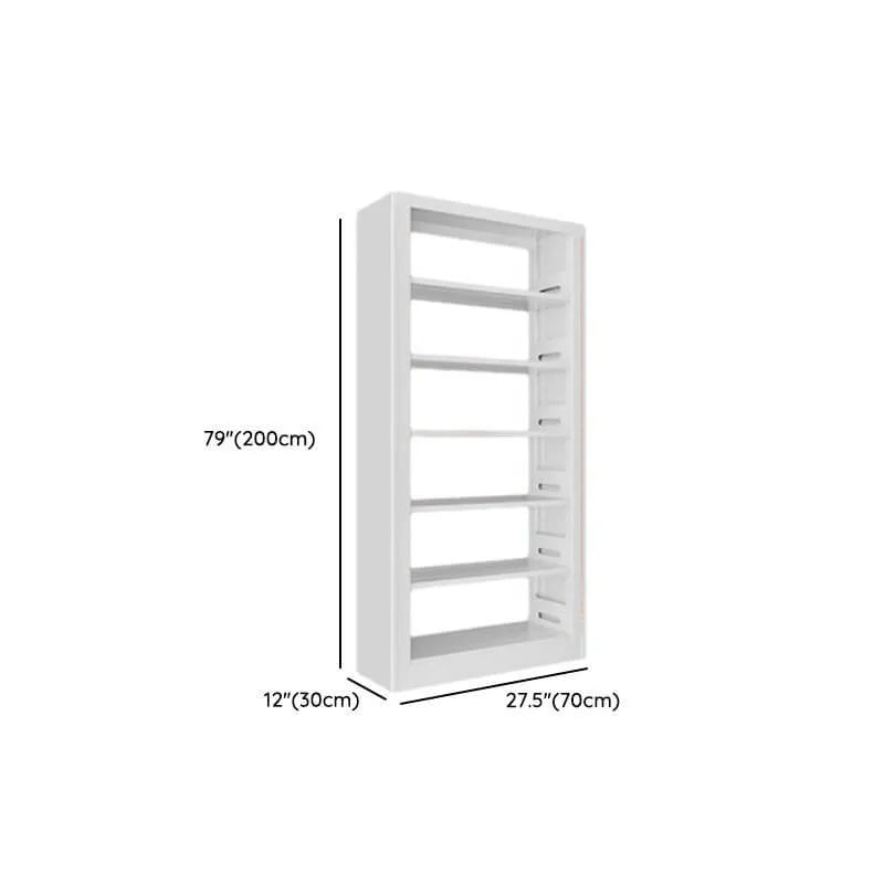 Modular White Steel Bookcase with Open Back Design Dimensions