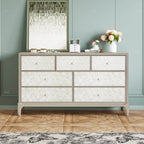Mother of Pearl Beech Wood Chest, 7-Drawer Warm Gray Storage