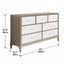 Mother of Pearl Beech Wood Chest, 7-Drawer Warm Gray Storage Dimensions